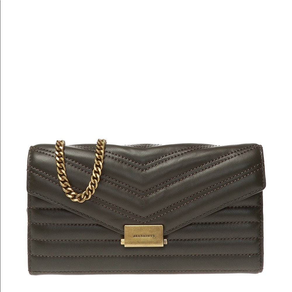 NWT ALLSAINTS LAMBSKIN CHAIN WALLET (w/ original tags, box, wrapping paper)
